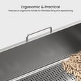 thumbnail image 5 of Ptlom Stainless Steel Sifting Litter Box for Pine Pellets 23.6" x 15.7" x 7.9", Extra Large Metal Litter Pan with Sifter, 5 of 9
