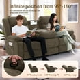 thumbnail image 6 of Korser 3-Seater Recling Couch with Cup Holders and Recessed Power Strip Recliner Loveseat with Console Recliner Sofa with Pull-Down Table,Brown, 6 of 7