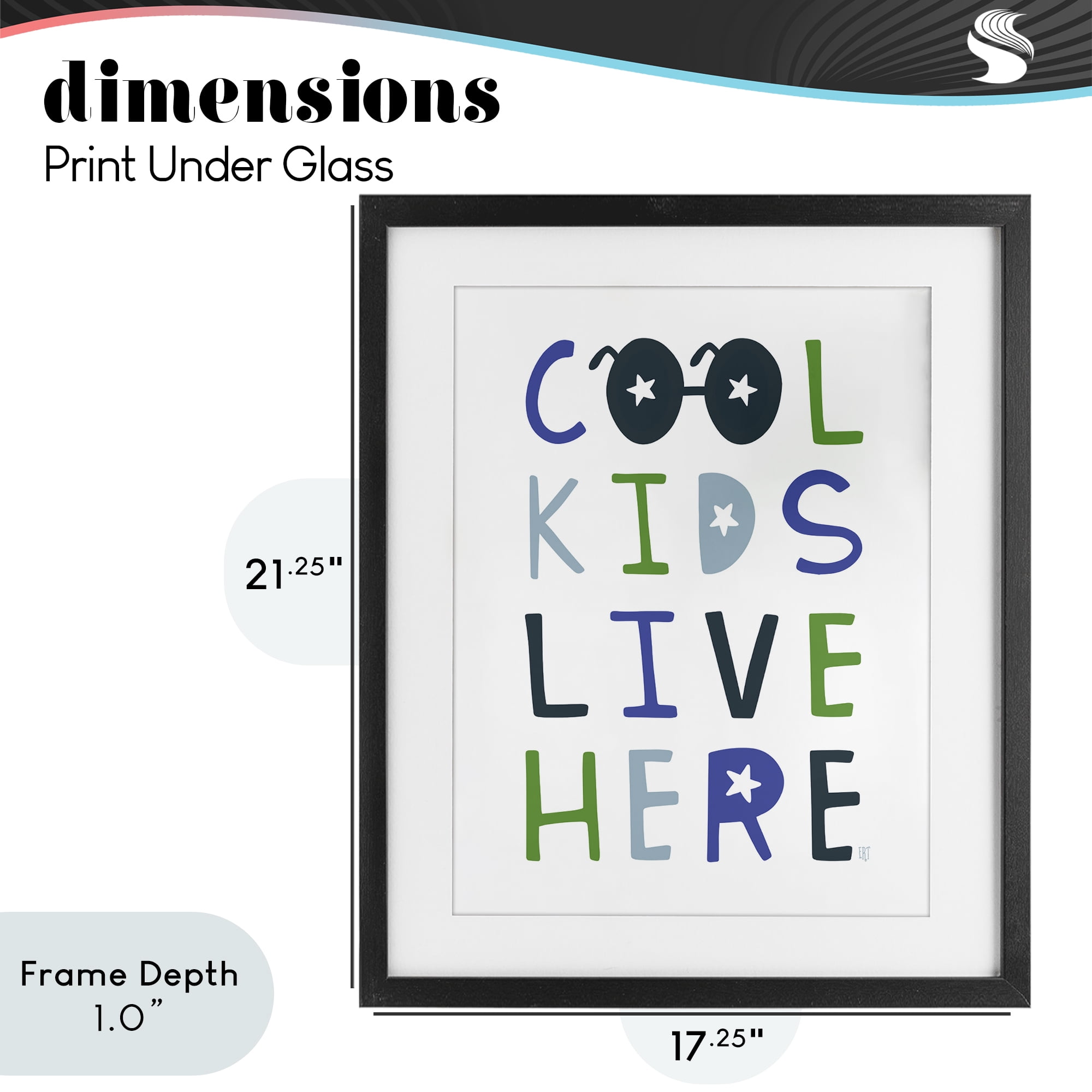 Stupell Industries Cool Kids Live Here Black Framed Print Under Glass, design by Elizabeth Tyndall