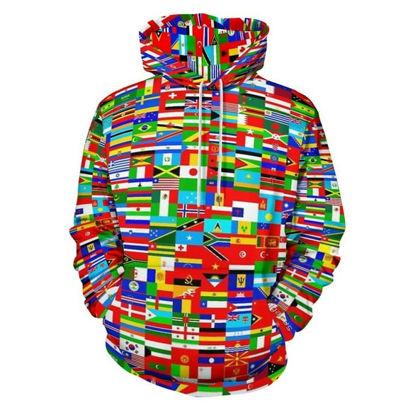 FLAGS OF THE WORLD 3D Print Hoodie Men Women Autumn Thin Pullover Sweatshirt Vintage Streetwear Tops