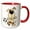 Red/White, variant on 3drose, Cool Funny Cute Happy Hound Dog Playing Soccer Cartoon, 11oz Two-tone Red Mug