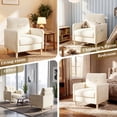thumbnail image 5 of BedLuxury 31’’ High Back Accent Chair with Thick Cushion,Chenille sofa with Supportive Armrests for Living Room and Small Spaces,Beige, 5 of 9