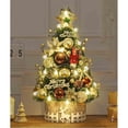 thumbnail image 4 of Hvmvliv Mini Christmas Tree Mini Small Little Tabletop Christmas Tree 17 Inch Decorations with Ornaments Tree Base and Multi-Colored Lights,Artificial Green Tree Gold, 4 of 5