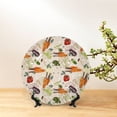 thumbnail image 6 of Picia Cute Vegetables Pattern Bone China Decorative Plate – Wall Decor with Stand and Adhesive, Elegant Ornament for Living Room, Office, or Entryway-8in, 6 of 6