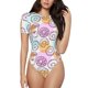 thumbnail image 1 of Balery Donuts and Coffee Body de cuello redondo de manga corta para mujer Tops de manga corta Tops básicos-Large, 1 of 7
