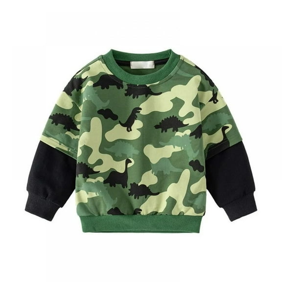 XBASW 1-7Y Boys Sweatshirt for Toddler Kids Camouflage Pullover Tops Baby Boys Spring Fall Long Sleeve Sweater