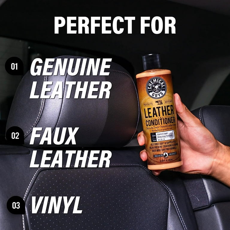 Chemical Guys Mauritius - Take care of your Leather with Chemical Guys  Leather Cleaner and Conditioner. Leather Conditioner nourishes natural  tanned leather hides and synthetic materials, preventing them from drying  out, cracking
