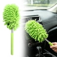 thumbnail image 1 of Microfiber Extendable Hand Duster - Washable Telescopic Pole Car Cleaning Brush, Retractable for High Shelves, Ceiling (Green, 1 Pack), 1 of 5