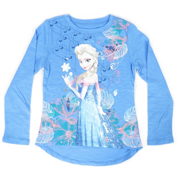 Frozen Elsa Toddler Heathered Long Sleeve Shirt Blue