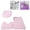 Pink, variant on Bathroom Rugs Sets 3Piece Bath Rug Floor Washable Shower Rug with U-Shaped Contour Rug Toilet Lid Cover