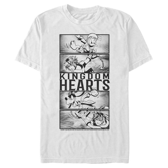 Men's Kingdom Hearts 3 Action Panels Graphic Tee White 3X Large