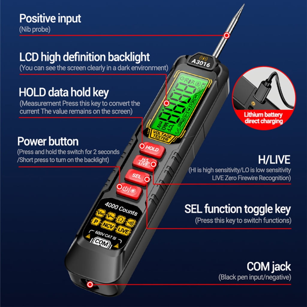 Advanced Digital Multimeter with Rechargeable Shih tzus Automobile Potential Testing