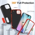 thumbnail image 2 of Allytech Rugged Case Compatible with iPhone 15 Plus with Hidden Kickstand, [Military Grade Drop Protection] Soft TPU Hard PC Bumper Non-Slip Shockproof Full Protective Case, Black+Orange, 2 of 8
