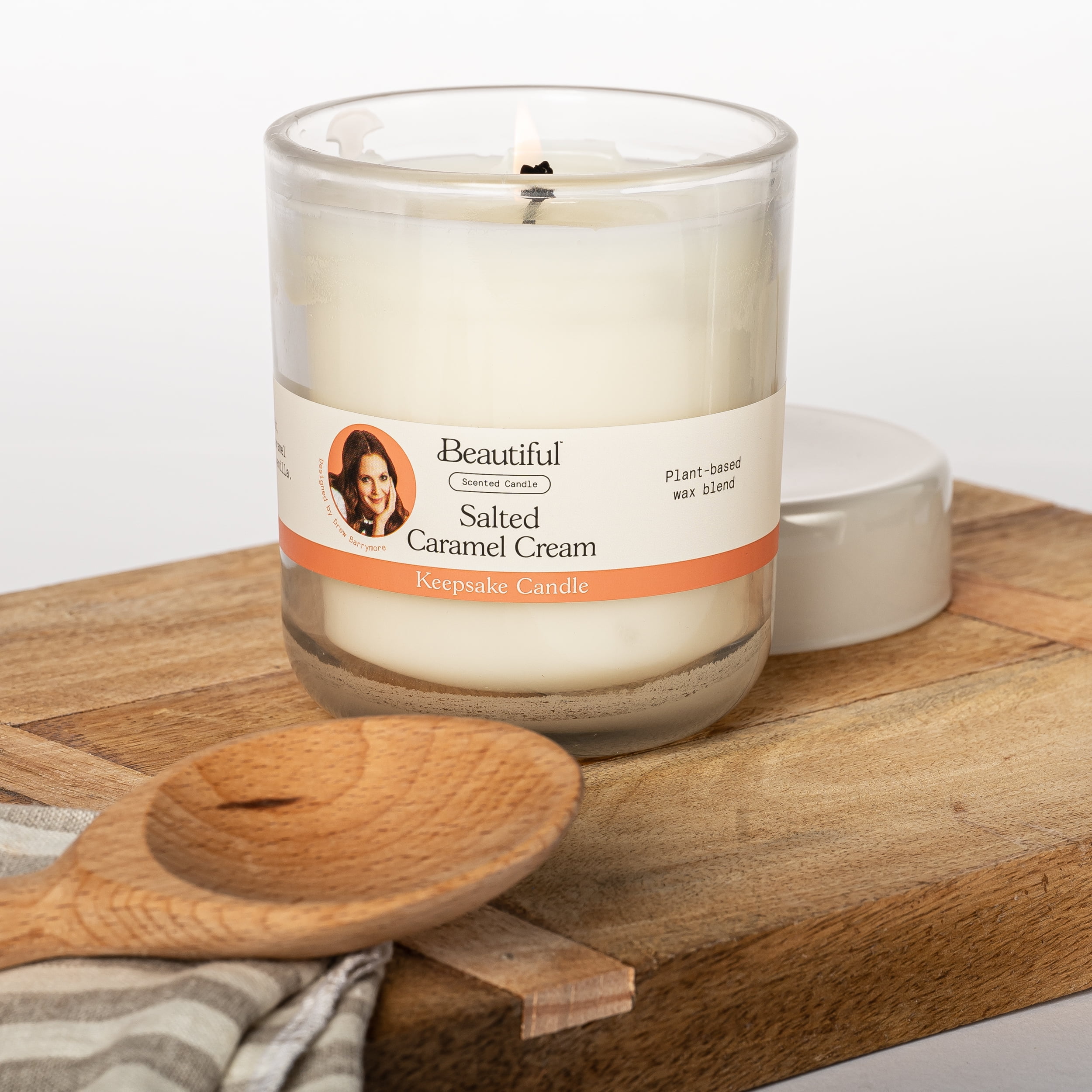 Beautiful Lidded Glass 14oz Scented 1-Wick Candle by Drew