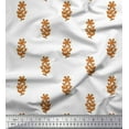 thumbnail image 1 of Soimoi Moss Georgette Fabric Leaves & Floral Block Printed Fabric 1 Yard 42 Inch Wide, 1 of 3