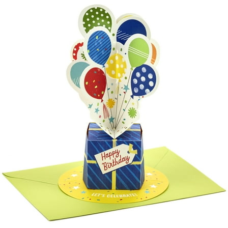 Hallmark Paper Wonder 3D Pop-Up Birthday Card (Present with Balloons)