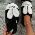 thumbnail image 2 of Vedolay House Slippers for Women Plush Slip On Slipper Flats Comfortable Casual Winter Shoes Black,41, 2 of 5