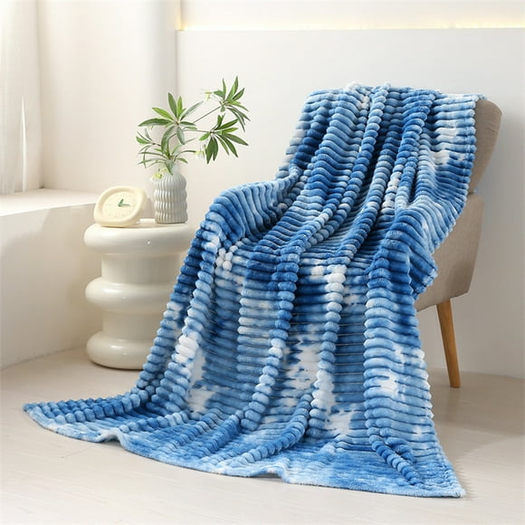Couverture en Velours Doux et Confortable - Couverture de Sieste en Polyester, Épaisse Couverture D'Hiver en Velours, Couverture, Bleu Ciel, JKODE