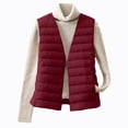 thumbnail image 2 of Xyxonk Women's Lightweight Water-Resistant Packable Puffer Vest Thermal Sleeveless White Duck Down Coat Outerwear,Wine L, 2 of 8