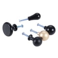 thumbnail image 3 of Negro / Golden Mini Perilla Módica Metal Manija Puerta Pequeño Pull Cocina Cajón de baño Redondo Oval Relleno Forma de círculo con tornillo, 3 of 7