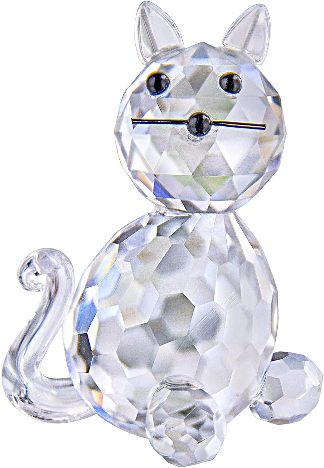 H&D Crystal Animals Squirrel Collectible Figurine & Crystal Cute Elephant Cut Glass Ornament Decor Table Centerpiece