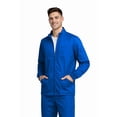 thumbnail image 6 of M&M SCRUBS Men’s Scrub Jacket Zip Front – Stretch Medical Warm-Up Jacket with 5 Pockets, ID Loop (True Royal Blue, X-Small), 6 of 8
