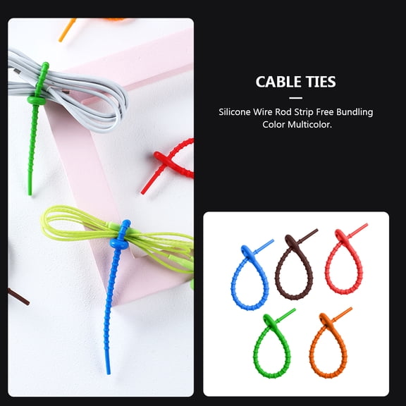 WESIEVYA Silicone Cable Ties Assorted Color for Home Use Cord Tying Belt Reusable