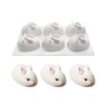thumbnail image 1 of Pan para hornear con mousse de conejo 3d de 6 cavidades, molde de silicona de conejo de pascua para postre francés, loción de jabón, barra de loción para cupcakes, gelatina, gelatina, bandeja de cubit Feliz Sencillez, 1 of 5
