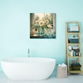 thumbnail image 7 of HFDF Bathroom floral wall art modern home decoration floral canvas print for bathroom living room dining room 10x8inch Framed, 7 of 7