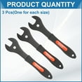 thumbnail image 3 of Uxcell 3pcs Bicycle Cone Wrench Set Tool 17/18/19mm Bike Pedal Cone Cycling Spanner Wheel Hub Axle Nut Install Remover Wrenches Repair Tool for Mountain Road Bike, Orange Gray, 3 of 7