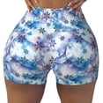 thumbnail image 2 of Picia Icy Blue Snowflakes Printed Workout Shorts for Women Seamless Scrunch Butt Lifting High Waisted Yoga Gym Booty Running Moisture-wicking Short Pants-X-Large, 2 of 9