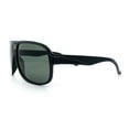 thumbnail image 6 of Mens Large Tempered Glass Lens Racer Plastic Manly Sunglasses Shiny Black, 6 of 8