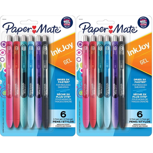 Bolígrafos de gel Paper Mate InkJoy, tamaño mediano, 0,7 mm, surtidos, paquete de 12