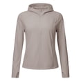 thumbnail image 4 of Hurxie Womens Athletic Jacket Hoodie Zip Up Cropped Lightweight Jackets UPF 50+ Sun Protection Long Sleeve Workout Shirt Gray,S, 4 of 7