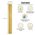 thumbnail image 3 of A&S Mezuzot Aluminum Mezuzah Case with Exclusive Modern Shin Design Easy Peel and Stick Judaica Door Mezuza for Parchment Scroll (Gold, 7 Inches), 3 of 5