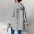 thumbnail image 4 of XFLWAM Women's Fuzzy Sherpa Fleece Hoodie Jacket Button Down Warm Winter Coats Side Split Open Front Cardigan with Pockets, 4 of 5