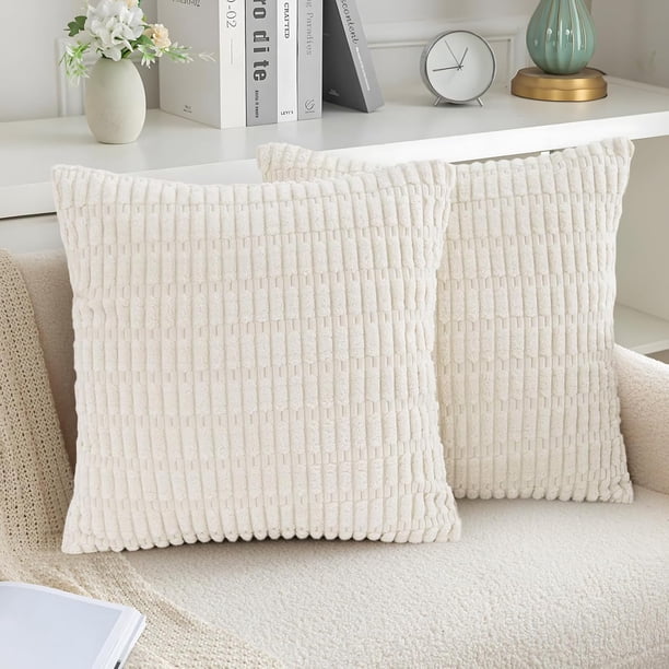 2PCS Fundas de Almohada, 45x45cm Cremallera Invisible Fundas de Cojín, Pana Fundas de Almohada para Sofá, Dormitorio, Coche, Sala de Estar de Decorar (Bquecinolan)