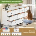 thumbnail image 4 of 10 Drawers Double Dresser with Charging Station, Farmhouse Dresser for Bedroom, Large Wooden Chest of Drawers Storage Tower Organizer for Living Room Closet, White, 4 of 8