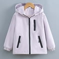 thumbnail image 6 of Miaoju Boys Girls Windbreaker Hooded Jacket Lightweight Packable Rain Coat Soft-Fabric for Comfort, with Pockets, Elastic Cuffs, Purple 7-8 Years, 6 of 8