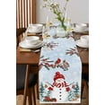 thumbnail image 2 of Table Runners 48 Inches Long Dress Scarves, Blue Snowman Christmas Farmhouse Kitchen/Dining Table Runner, Short Coffee Tablerunners, Xmas Tree Branch Birds 13x48 Inch, 2 of 7