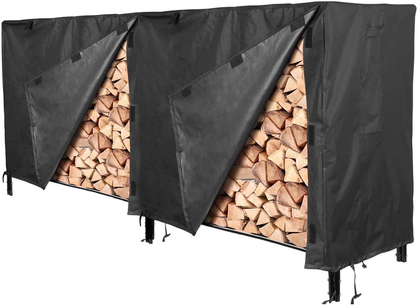 Firewood Rack Cover, Firewood Cover, 8 Feet 600D Waterproof Outdoor Log Rack Cover with Straps