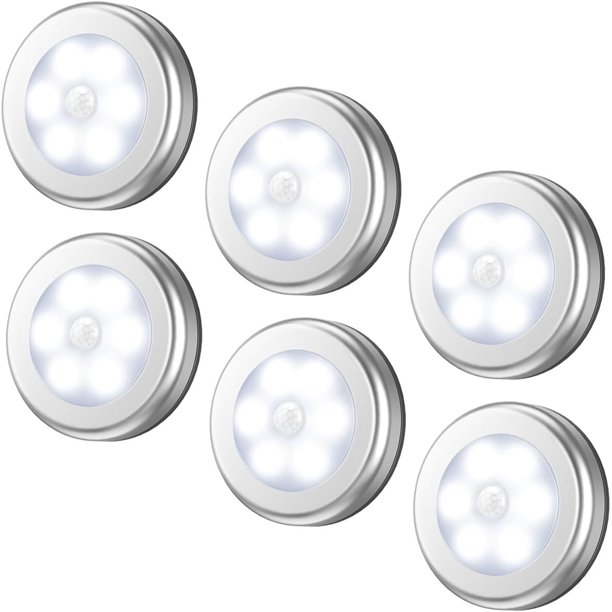 Luz con sensor de movimiento, luz LED nocturna inalámbrica a batería, luz para colocar en cualquier lugar del armario, luces de escalera, luces de pared para pasillo, dormitorio, cocina