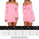 thumbnail image 2 of Vestido De Otoño Vestido de otoño para mujer, vestido ceñido al cuerpo con cuello oblicuo, traje de vacaciones de estilo Sexy ajustado Kuymtek Rosa S para Mujer, 2 of 5