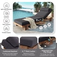 thumbnail image 5 of 78.8'' Outdoor Patio Chaise Lounge Chair, Acacia Wood Adjustable Recliner with Headrest and Retractable Side Tray, 3-Position Backrest, 400 lbs Capacity for Poolside Garden Beach, 5 of 7