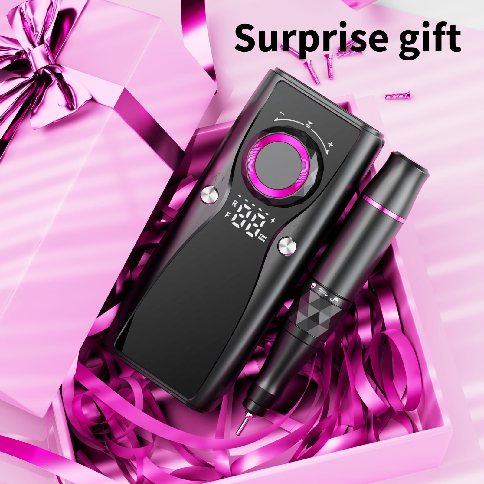 Electric Nail Drills, 45000 RPM Professional  e File Nail Drill, Cordless Rechargeable Multifunctional Nails Files for Women Salon Beauty Supplies for Holiday Gifts