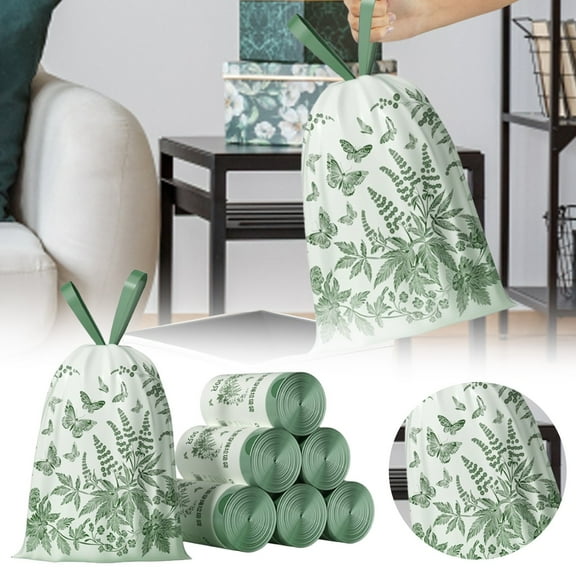 liyanJIAJU Sale Scented Heavyweight Drawstring Bags Super Strong Extra Large with Carry Handles for Household Garbage White,50x45cm