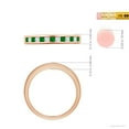 thumbnail image 4 of ANGARA Natural Channel Square Emerald and Diamond Half Eternity Ring in 14K Rose Gold for Women (Size-1.8mm) | May Birthstone, Birthday, Anniversary, Jewelry Gift for Women | Natural Emerald Ring, 4 of 9
