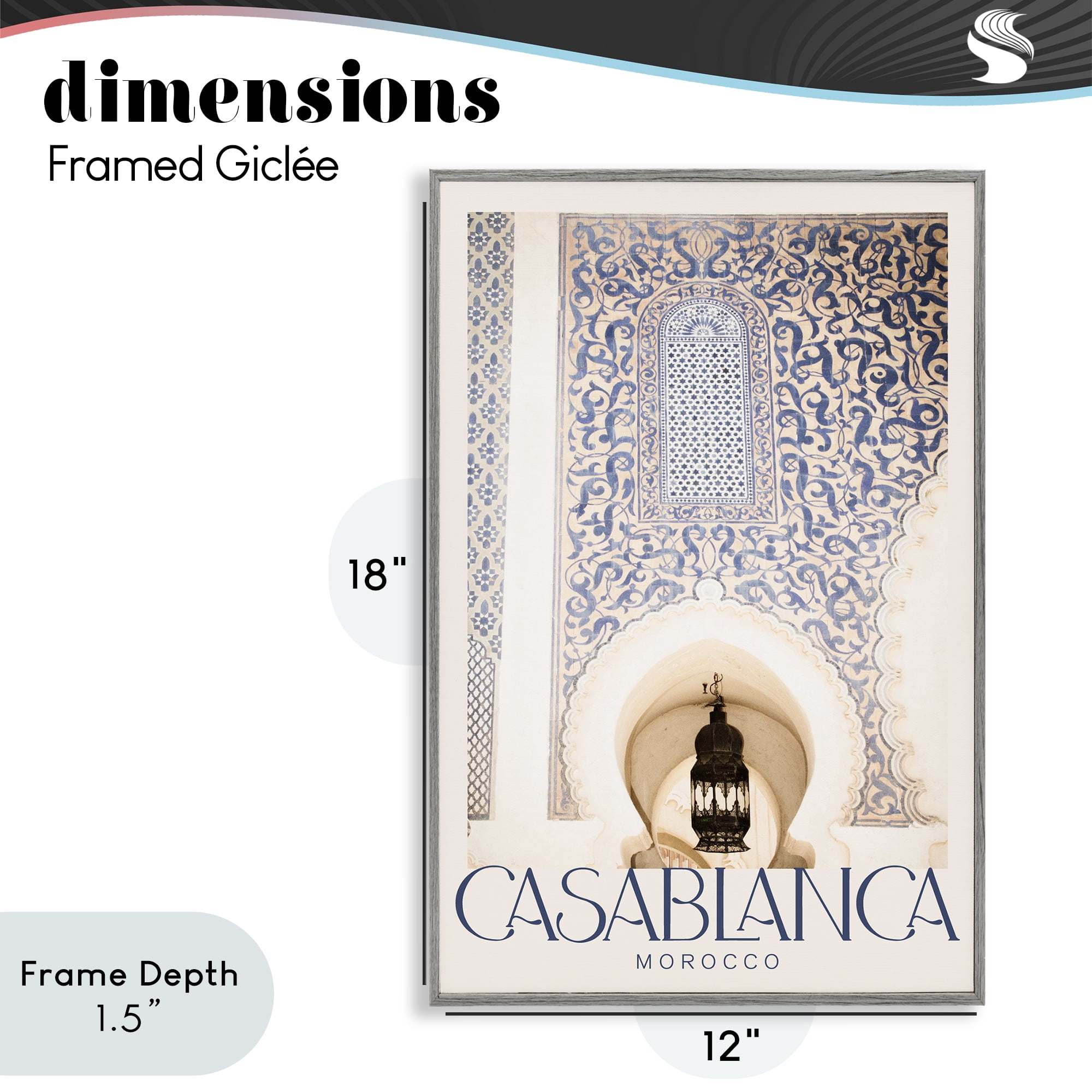 Stupell Industries Ornate Casablanca Architecture Gray Framed Giclee Art, design by Emily Navas