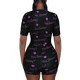 thumbnail image 2 of ZAXARRA Women's V-neck Short Bodysuit Floral Printed Button Up Rompers, 2 of 3
