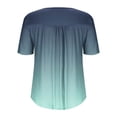 thumbnail image 5 of Ohufall Blouses Grande Taille pour Femmes Chemises à Manches Courtes Plissées Col Rond Décontracté, 5 of 5